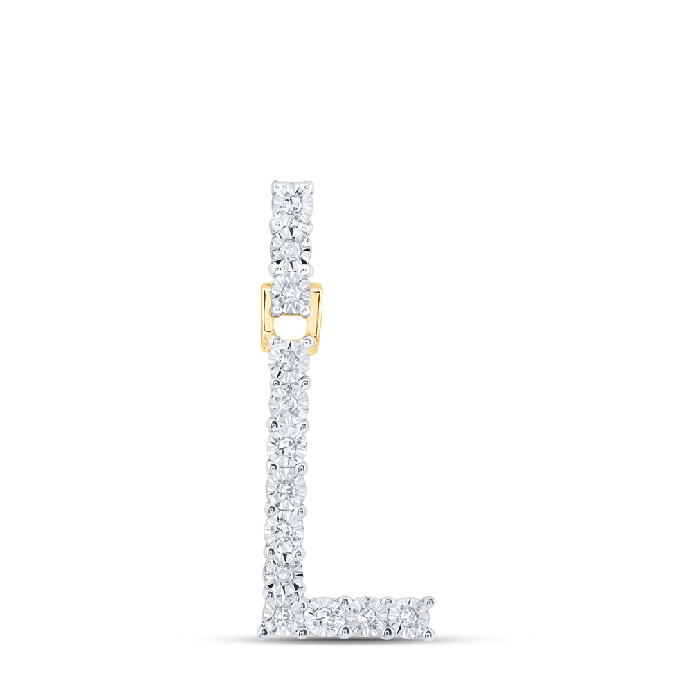 1/12CTW-DIA NK INITIAL "L" PENDANT