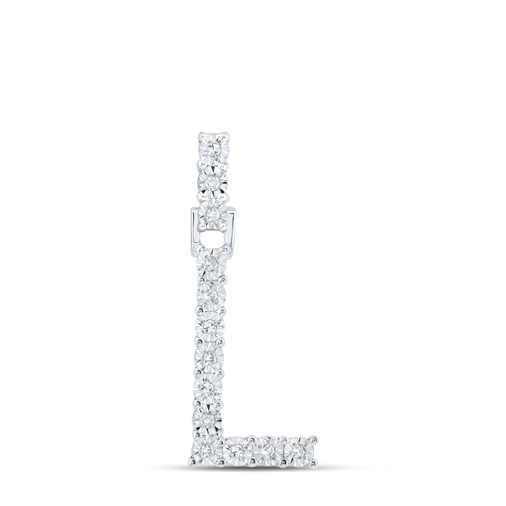 1/12CTW-DIA NK INITIAL "L" PENDANT