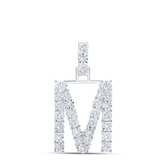 1/6CTW-DIA NK INITIAL "M" PENDANT