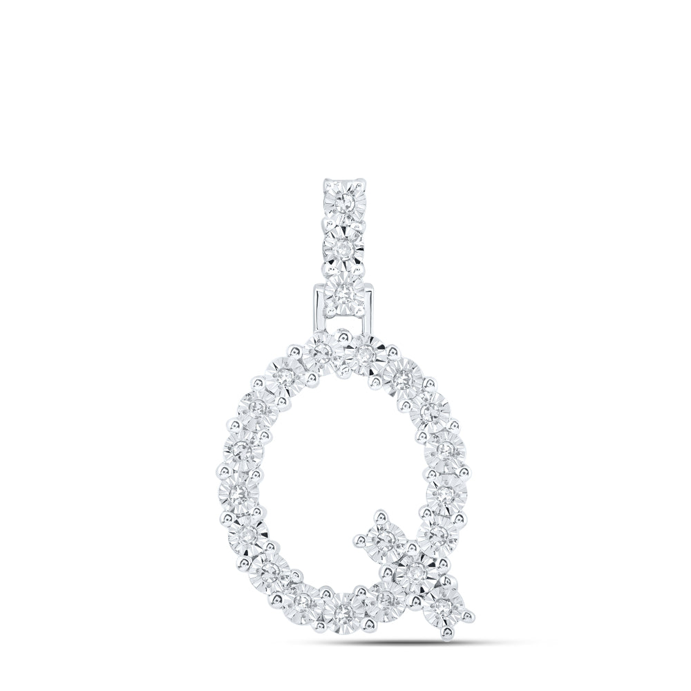 1/10CTW-DIA NK INITIAL "Q" PENDANT