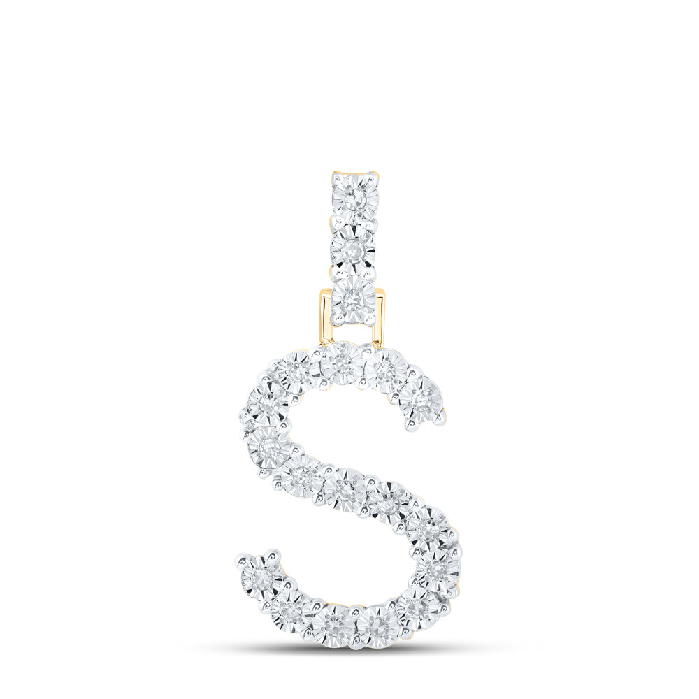 1/10CTW-DIA NK INITIAL "S" PENDANT