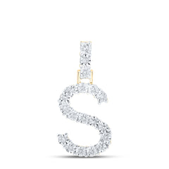1/10CTW-DIA NK INITIAL "S" PENDANT