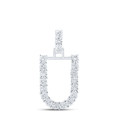 1/10CTW-DIA NK INITIAL "U" PENDANT