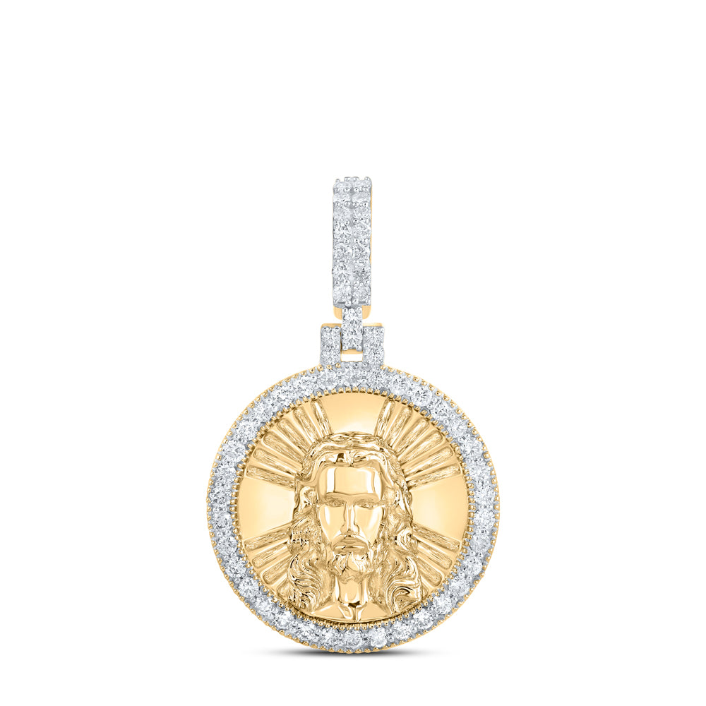 3/4CTW-DIA NK JESUS MENS CHARM