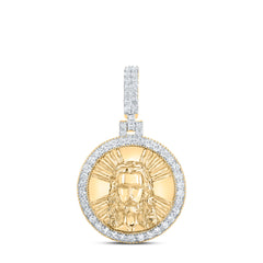 3/4CTW-DIA NK JESUS MENS CHARM