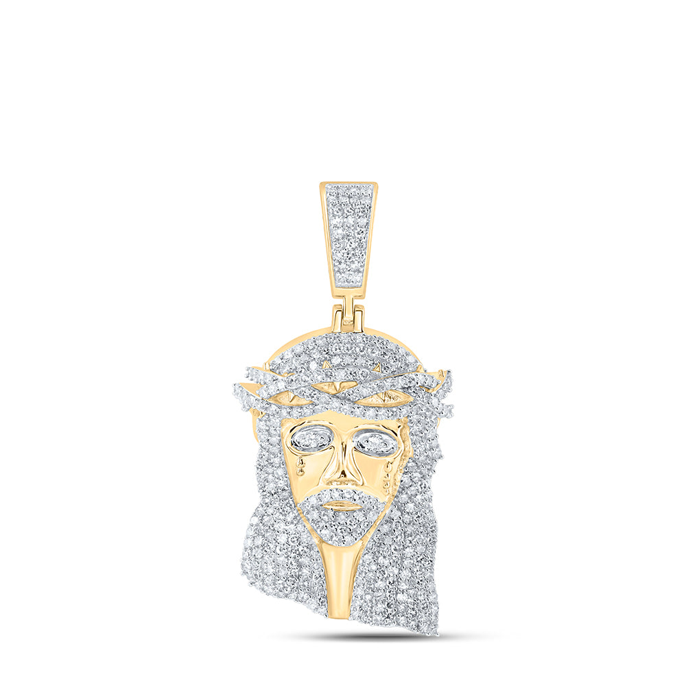 2 1/3CTW-DIA NK JESUS FACE MENS CHARM