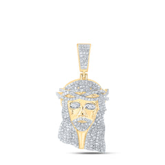 2 1/3CTW-DIA NK JESUS FACE MENS CHARM