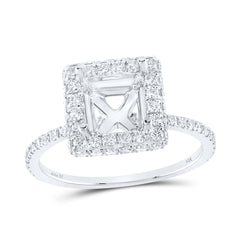 3/4CTW-DIA ANA M 1 1/2CT-CPR SEMI-MOUNT SINGLE HALO RING