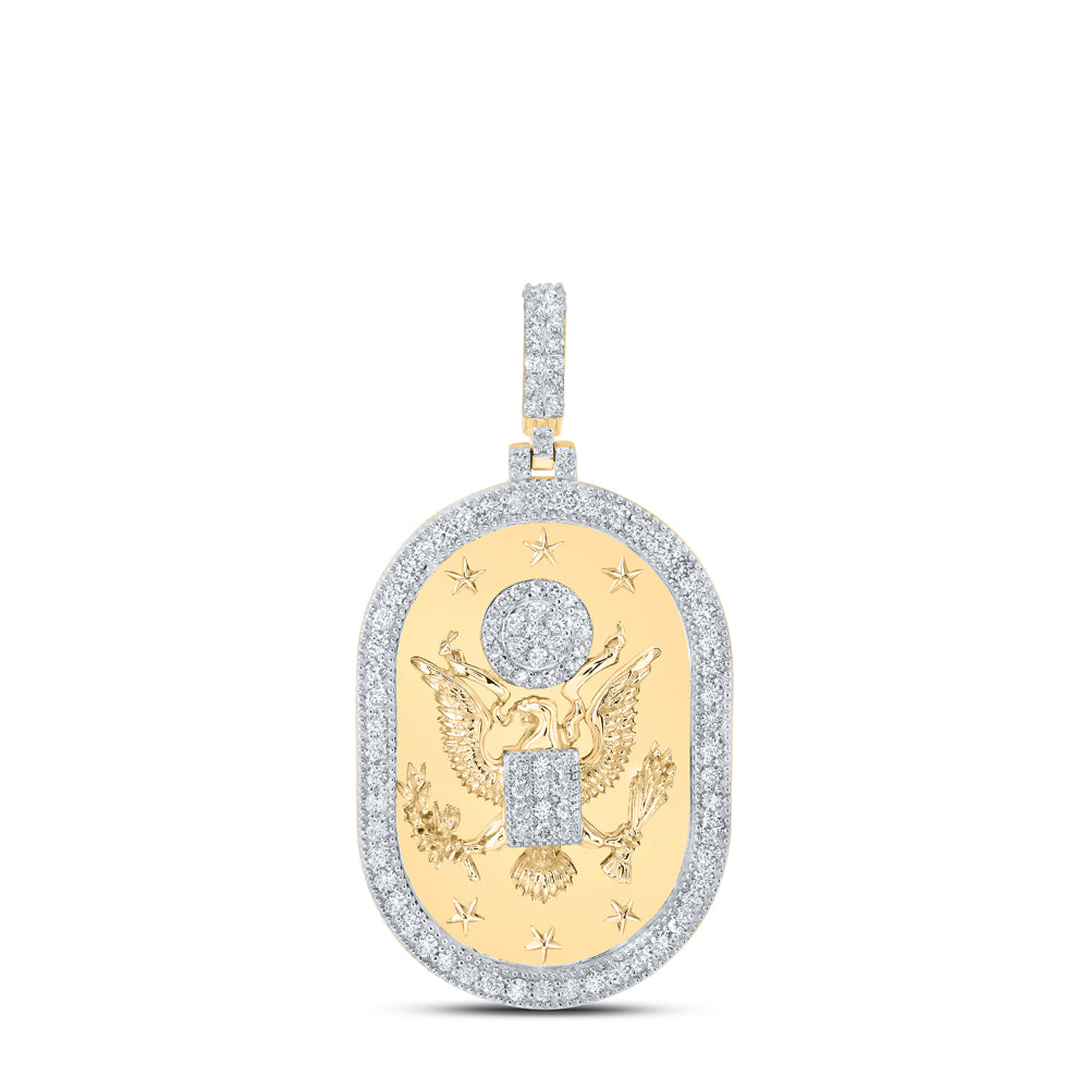 1 3/8CTW-DIA NK ÃEAGLEÄ MENS CHARM