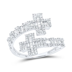 3/4CTW-DIA NK CROSS CUFF RING