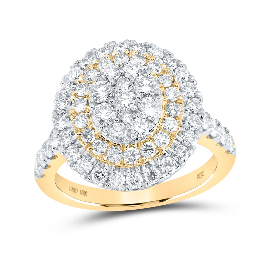 10K Yellow Gold 1 7/8 CTW-Natural Diamond Ladies Ring 5.68 Gram