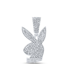 Sterling Silver 3/4 CTW-Natural Diamond Mens Charm 3.1 Gram