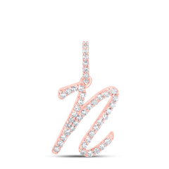 1/6CTW-DIA NK INITIAL "N" PENDANT