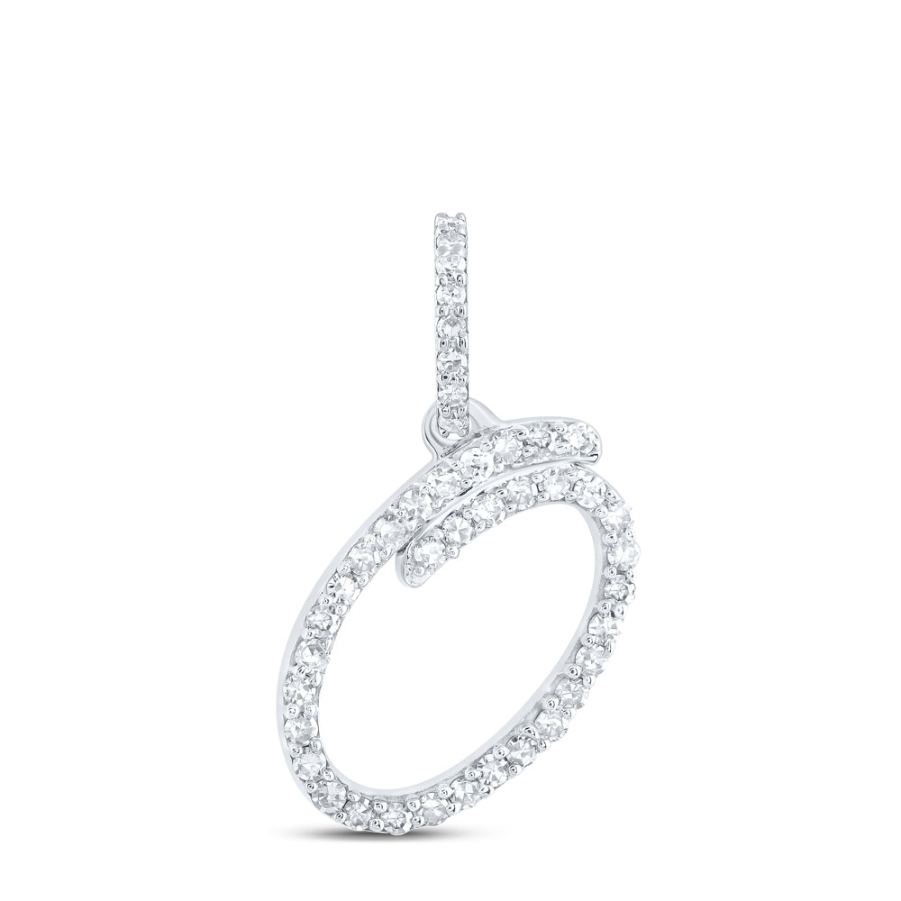 1/6CTW-DIA NK INITIAL "O" PENDANT