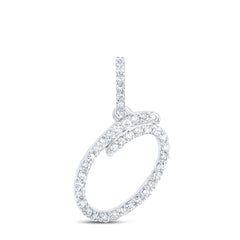 1/6CTW-DIA NK INITIAL "O" PENDANT
