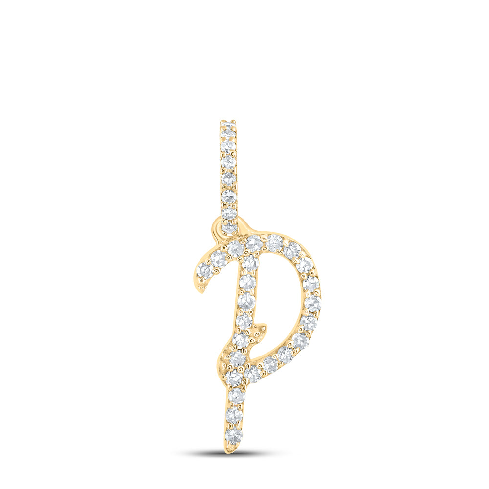 1/8CTW-DIA NK INITIAL "P" PENDANT