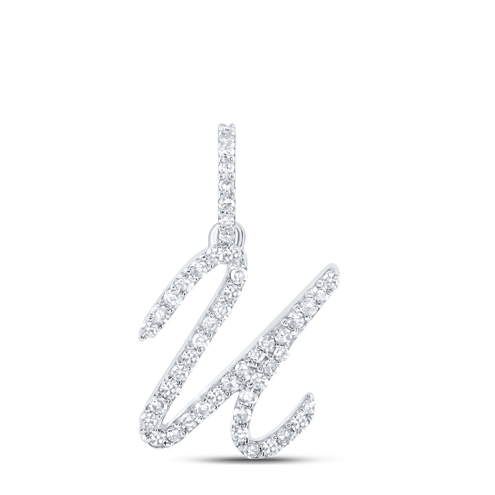 1/5CTW-DIA NK INITIAL "U" PENDANT