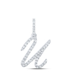 1/5CTW-DIA NK INITIAL "U" PENDANT