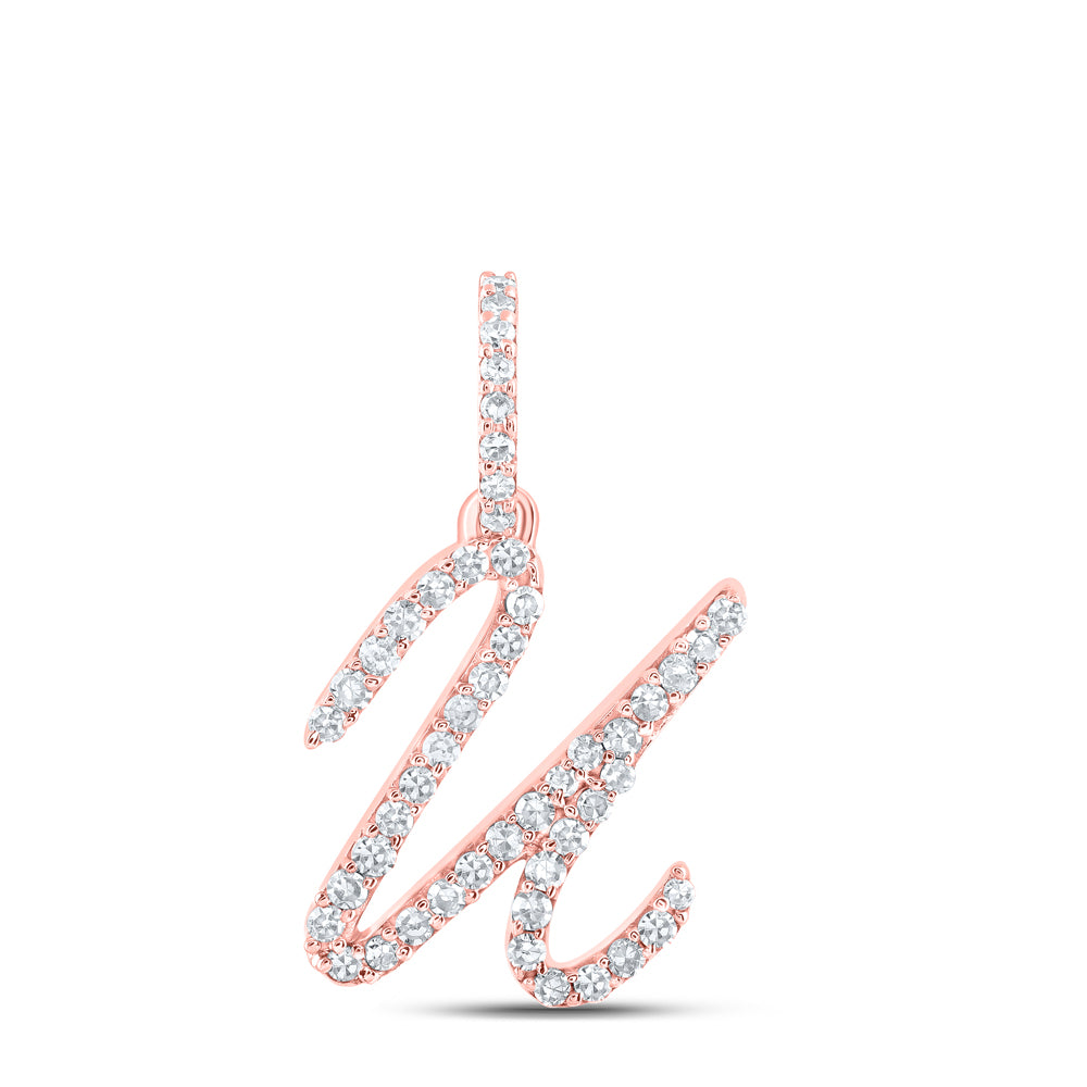 1/5CTW-DIA NK INITIAL "U" PENDANT