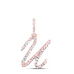 1/5CTW-DIA NK INITIAL "U" PENDANT