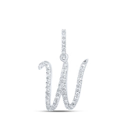 1/6CTW-DIA NK INITIAL "W" PENDANT