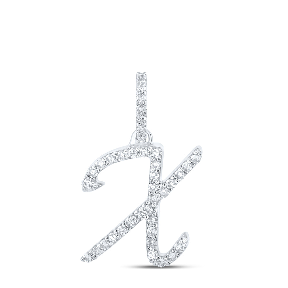 1/6CTW-DIA NK INITIAL "X" PENDANT