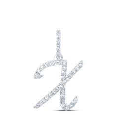 1/6CTW-DIA NK INITIAL "X" PENDANT