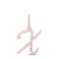 1/6CTW-DIA NK INITIAL "X" PENDANT