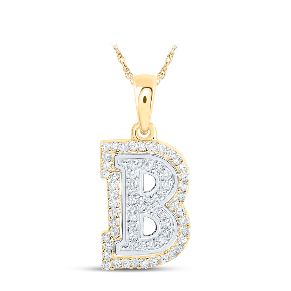 1/5CTW-DIA NK INITIAL "B" PENDANT