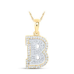 1/5CTW-DIA NK INITIAL "B" PENDANT