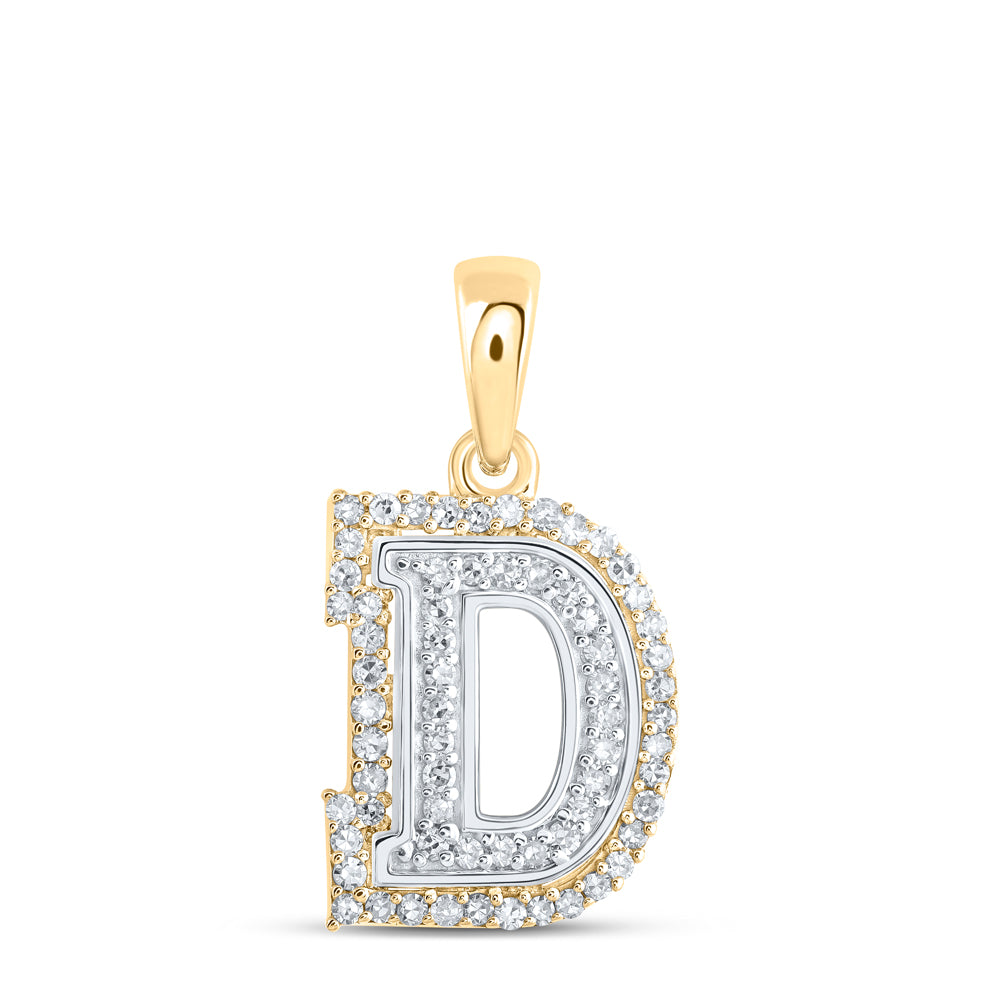 1/5CTW-DIA NK INITIAL "D" PENDANT