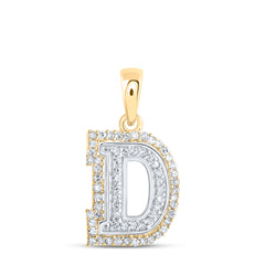1/5CTW-DIA NK INITIAL "D" PENDANT