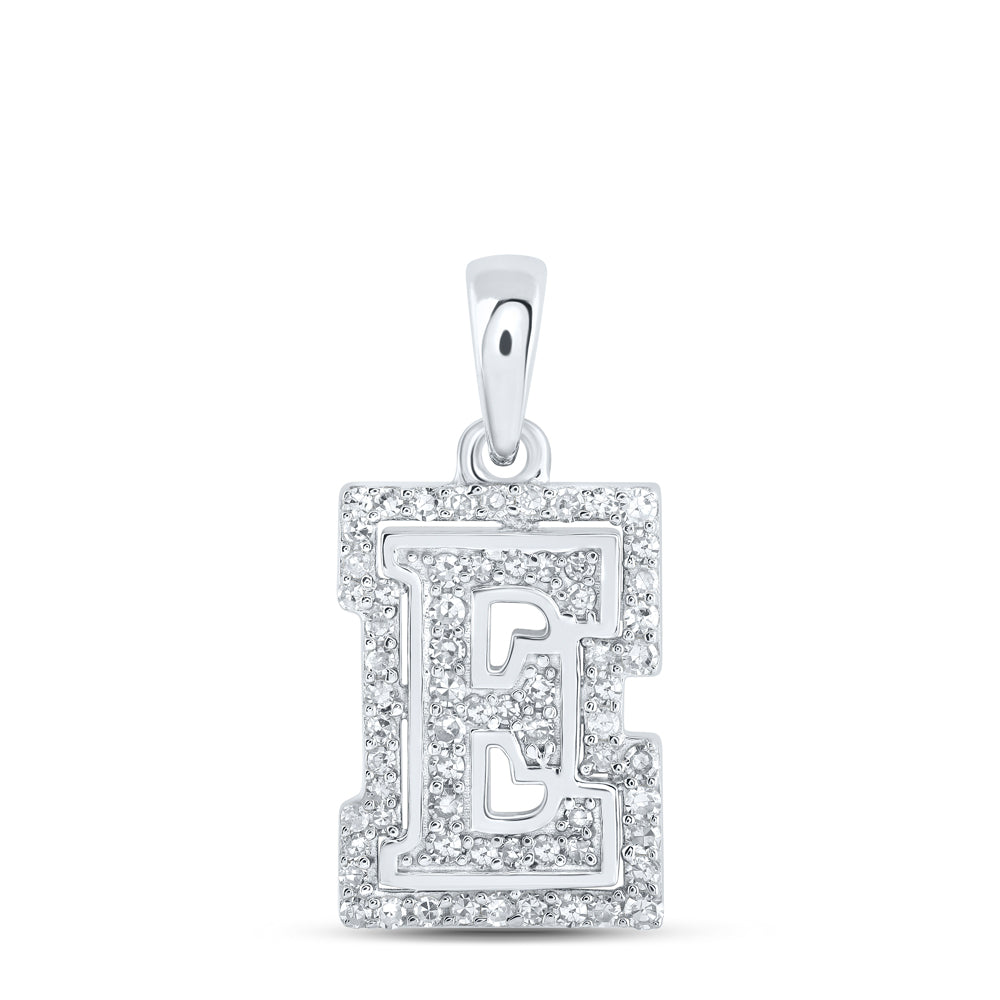 1/5CTW-DIA NK INITIAL "E" PENDANT