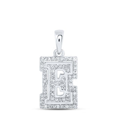 1/5CTW-DIA NK INITIAL "E" PENDANT