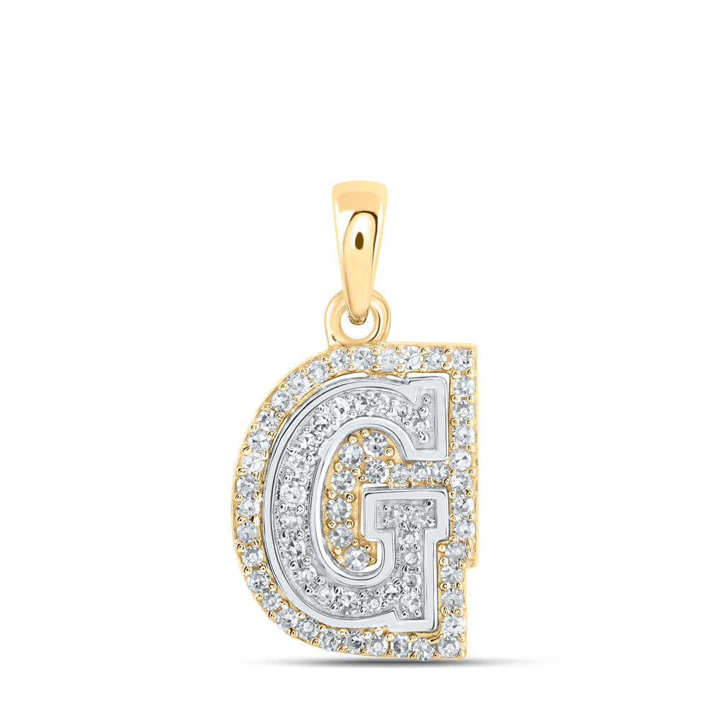 1/5CTW-DIA NK INITIAL "G" PENDANT