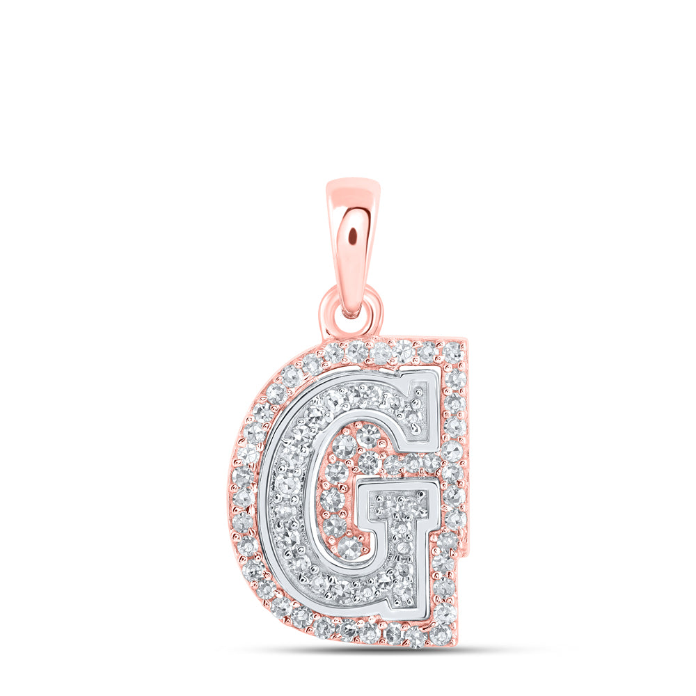 1/5CTW-DIA NK INITIAL "G" PENDANT