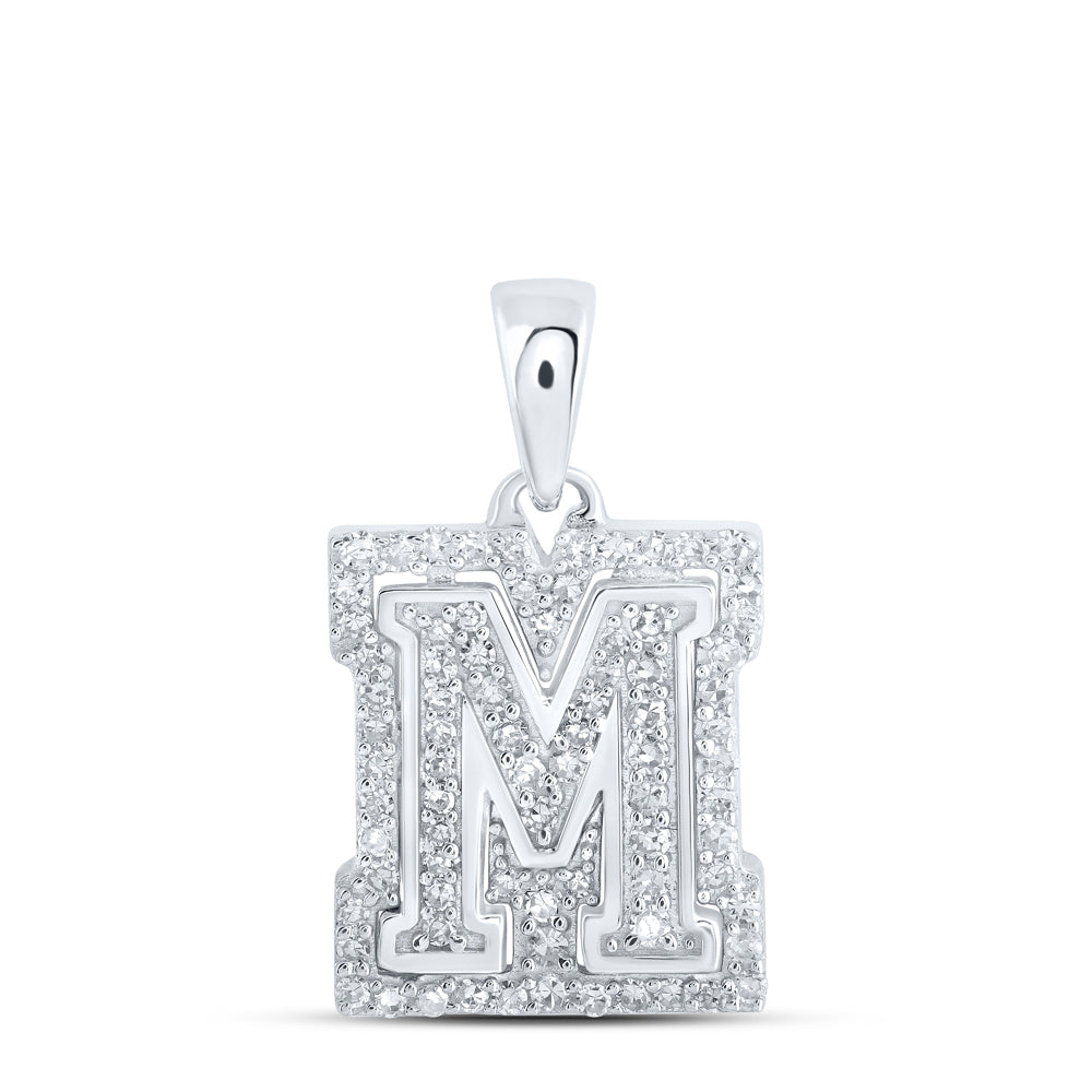 1/4CTW-DIA NK INITIAL "M" PENDANT