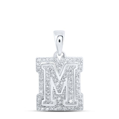 1/4CTW-DIA NK INITIAL "M" PENDANT