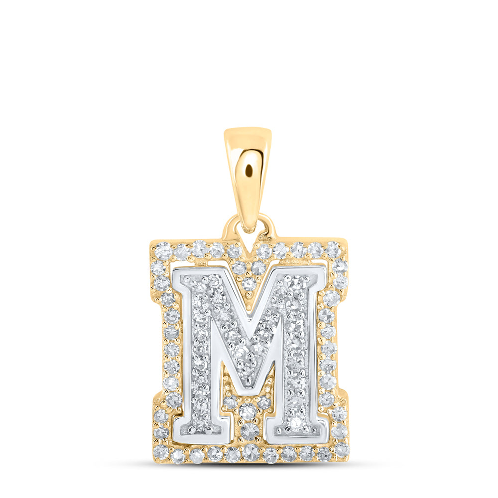 1/4CTW-DIA NK INITIAL "M" PENDANT