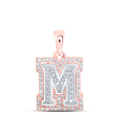 1/4CTW-DIA NK INITIAL "M" PENDANT
