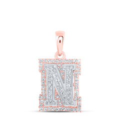 1/4CTW-DIA NK INITIAL "N" PENDANT