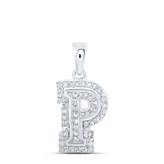 1/6CTW-DIA NK INITIAL "P" PENDANT