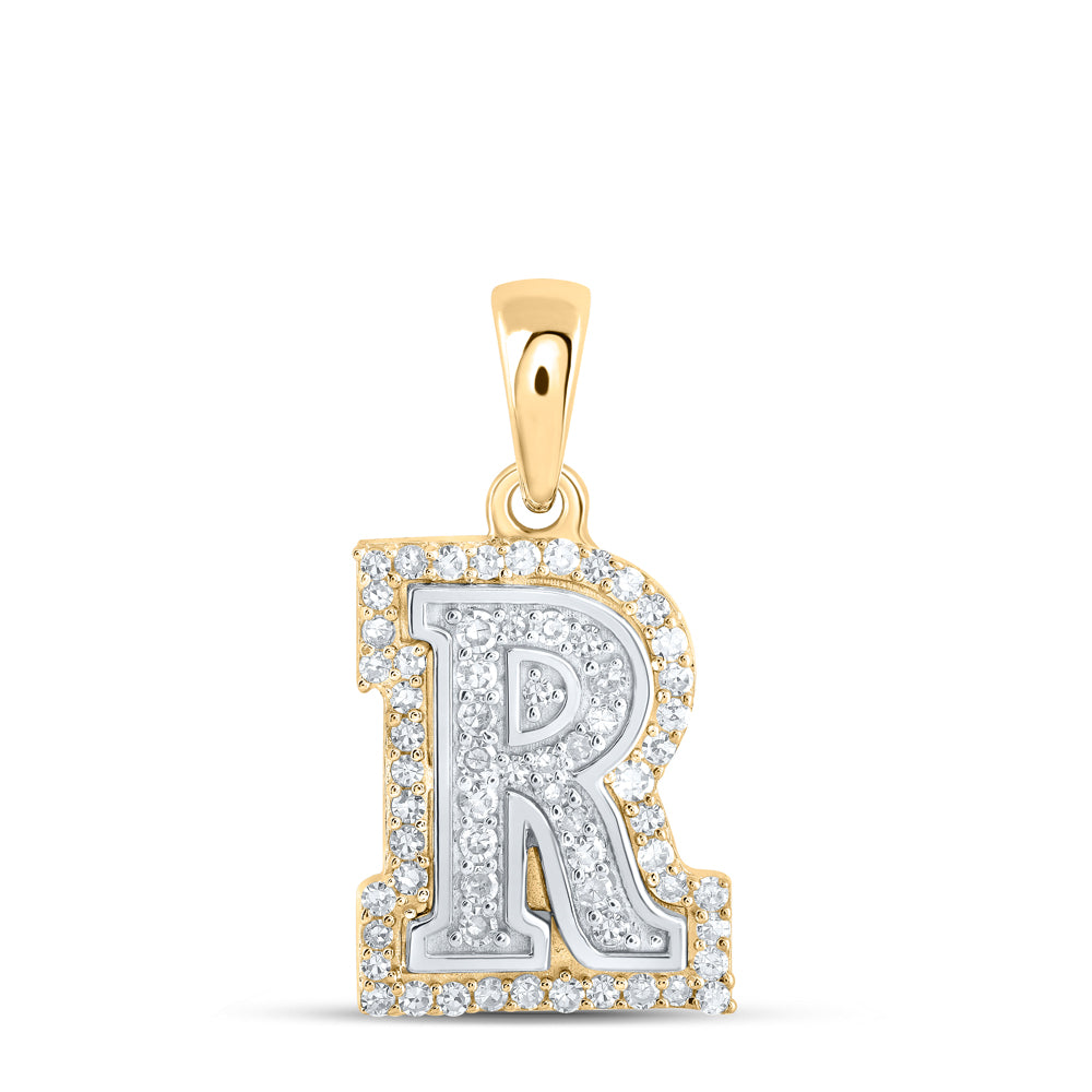 1/5CTW-DIA NK INITIAL "R" PENDANT