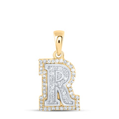 1/5CTW-DIA NK INITIAL "R" PENDANT