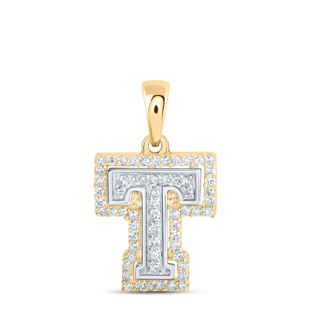 1/5CTW-DIA NK INITIAL "T" PENDANT