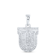 1/5CTW-DIA NK INITIAL "U" PENDANT