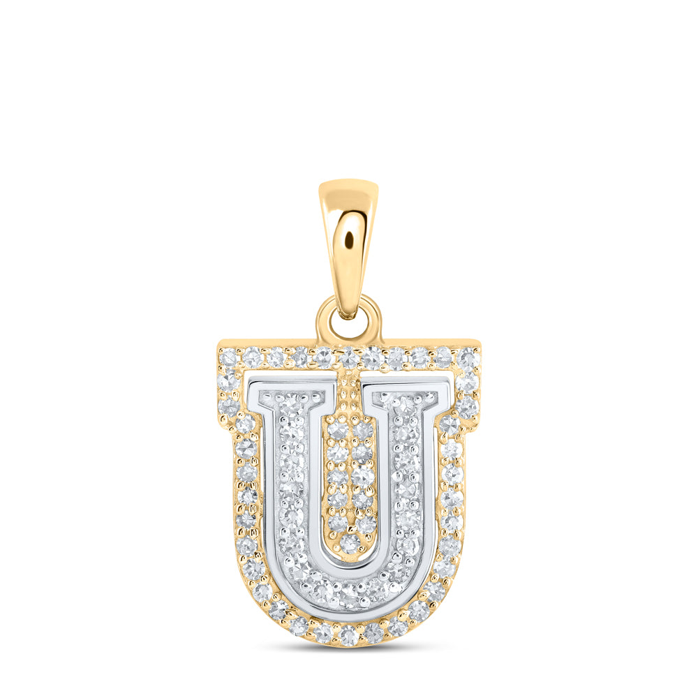 1/5CTW-DIA NK INITIAL "U" PENDANT