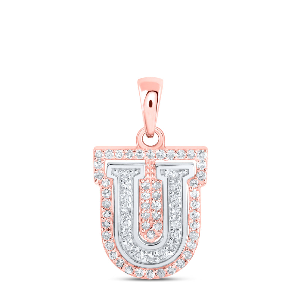 1/5CTW-DIA NK INITIAL "U" PENDANT