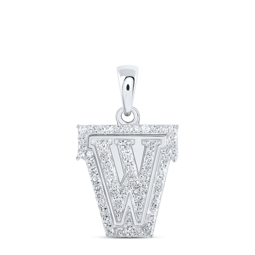 1/5CTW-DIA NK INITIAL "W" PENDANT