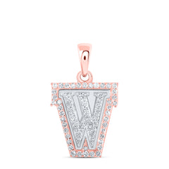 1/5CTW-DIA NK INITIAL "W" PENDANT